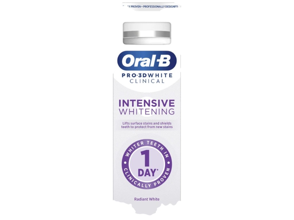 Зубна паста Oral-B Pro-3D White Clinical, інтенсивне відбілювання, 75мл