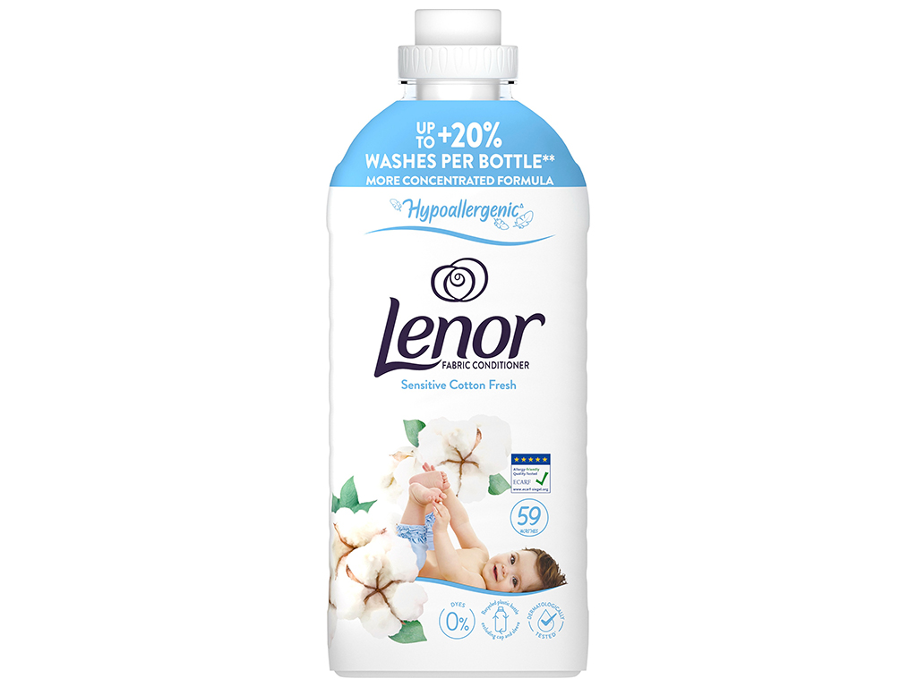 Кондиционер для белья Lenor Свежесть хлопка, для чувствительной кожи, 1,239л