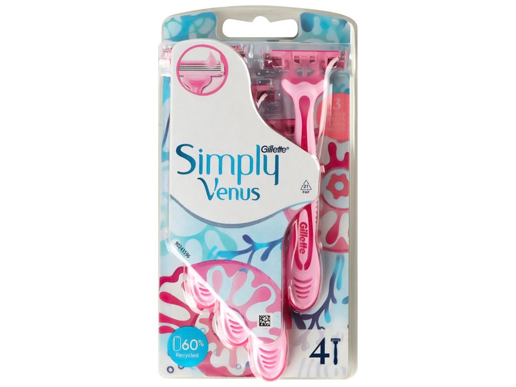 Одноразові бритви Gillette Simply Venus 3, 4шт