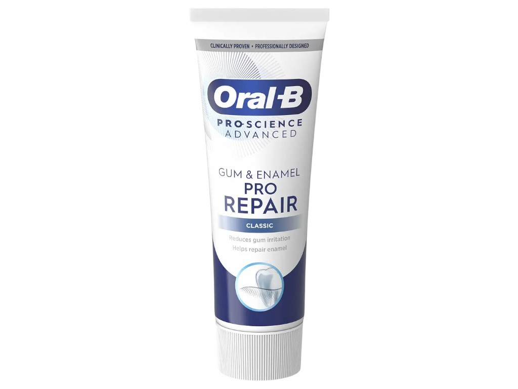 Зубна паста Oral-B Pro-Science Відновлення ясен та емалі, класична з фтором, 75мл