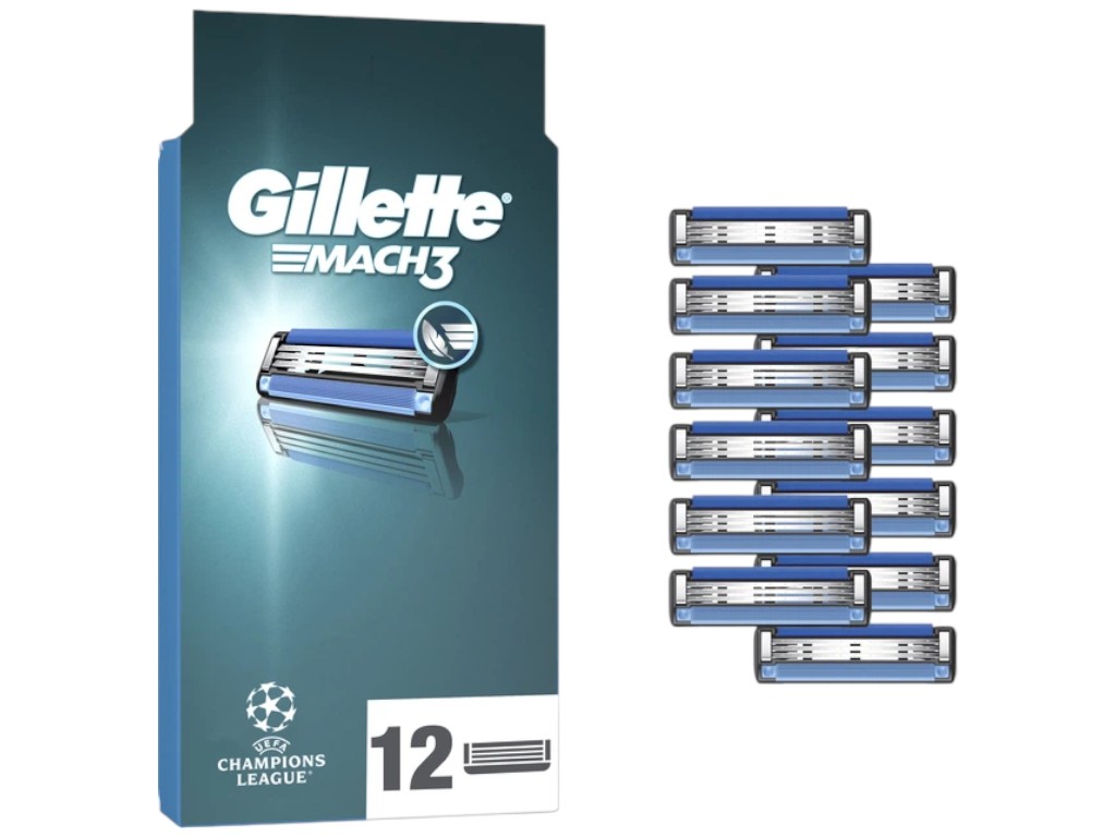 Картриджи сменные Gillette Mach3, сталь, 12шт