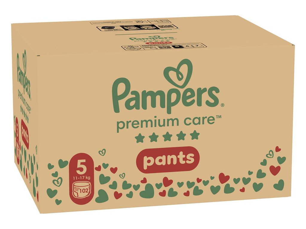 Подгузники-трусики Pampers Premium Care Pants, одноразовые, размер 5, 11-17кг, 102шт/уп