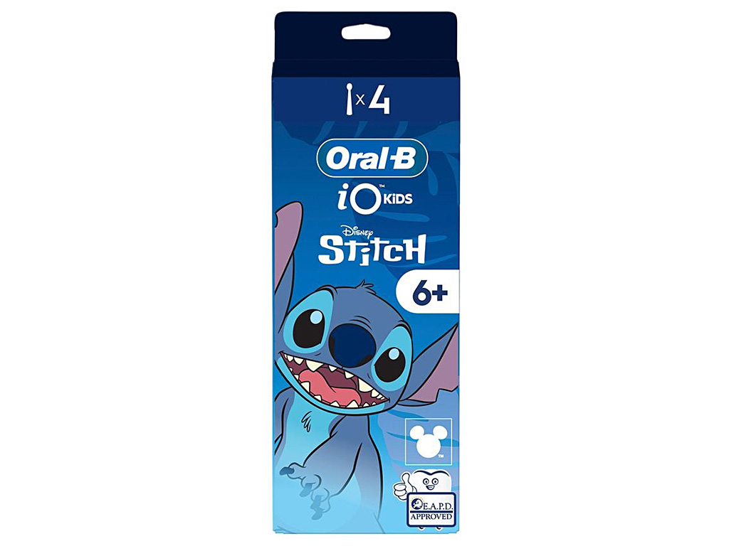 Насадки для электрической зубной щетки Oral-B iO Kids Disney Stitch, детские, пластик, нейлон, 4шт