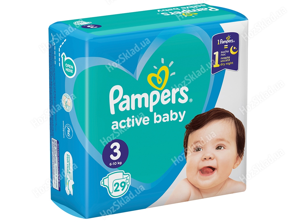 Подгузники одноразовые детские Pampers Active Baby Размер 3 6-10кг 29шт