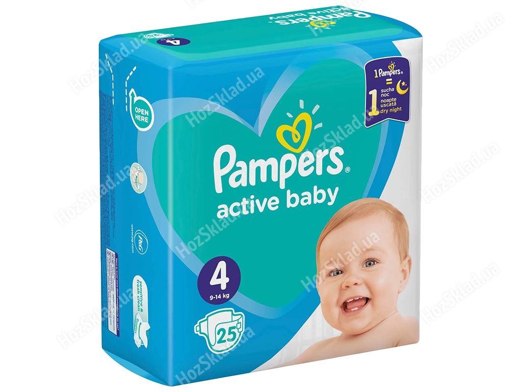 Подгузники одноразовые детские Pampers Active Baby Размер 4 9-14кг 25шт
