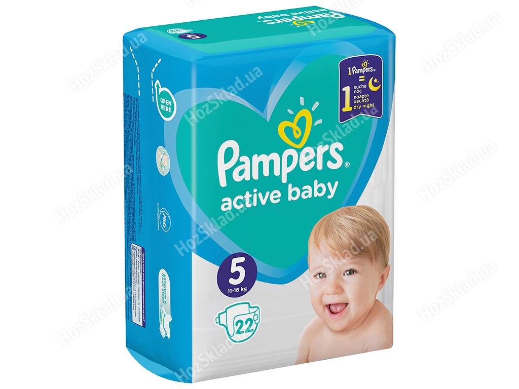 Підгузки одноразові дитячі Pampers Active Baby Розмір 5 11-16кг 22шт