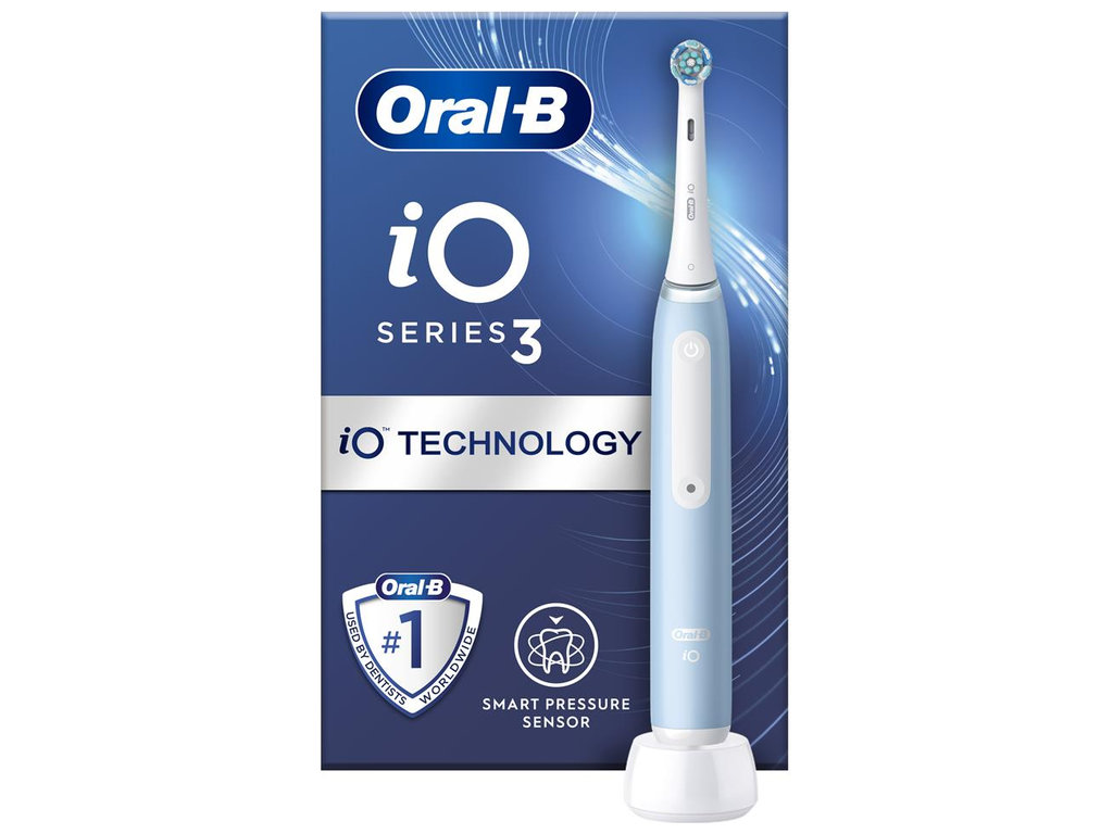 Зубна щітка електрична Oral-B iO 3, акумулятор, 3 режими, пластик, нейлон, колір блакитний