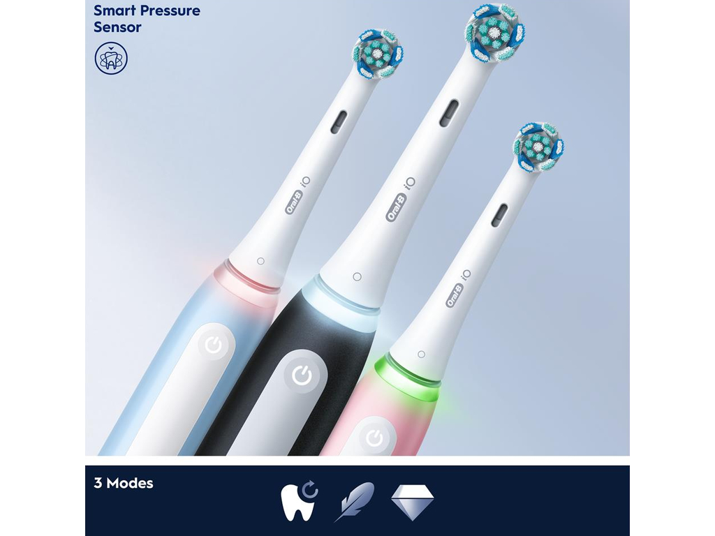 Зубна щітка електрична Oral-B iO 3, акумулятор, 3 режими, пластик, нейлон, колір блакитний