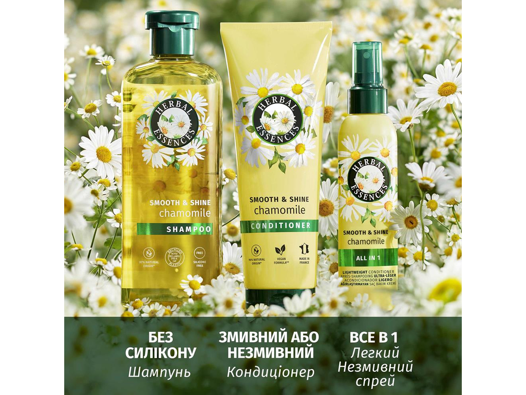 Бальзам-ополіскувач Herbal Essences Smooth & Shine Ромашка, 250мл