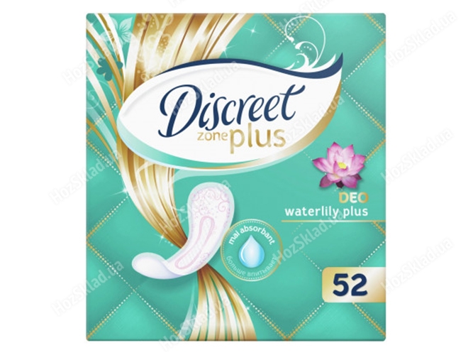 Щоденні прокладки ароматизовані Discreet Deo Water Lily Plus 52шт