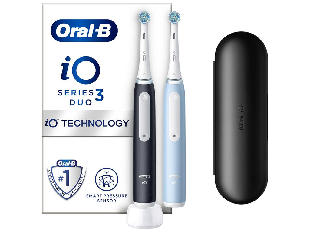 Набор зубных щеток электрических Oral-B iO 3 Duo, аккумулятор, 3 режима, футляр (цена за набор 2шт)