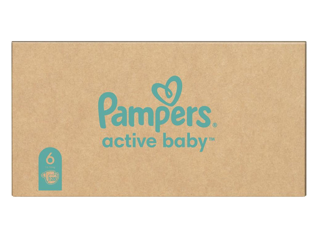 Подгузники-трусики Pampers Active Baby, одноразовые, супервпитывающие, размер 6, 13-18кг, 128шт/уп