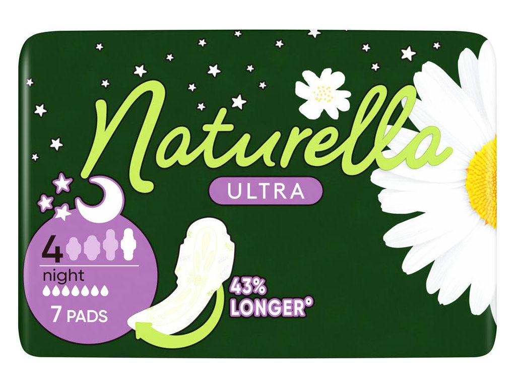 Прокладки гигиенические Naturella Ultra Night, с ароматом, 6 капель, размер 4, 7шт