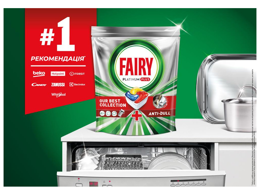 Капсули для посудомийної машини Fairy Platinum Plus All in One, 25 шт