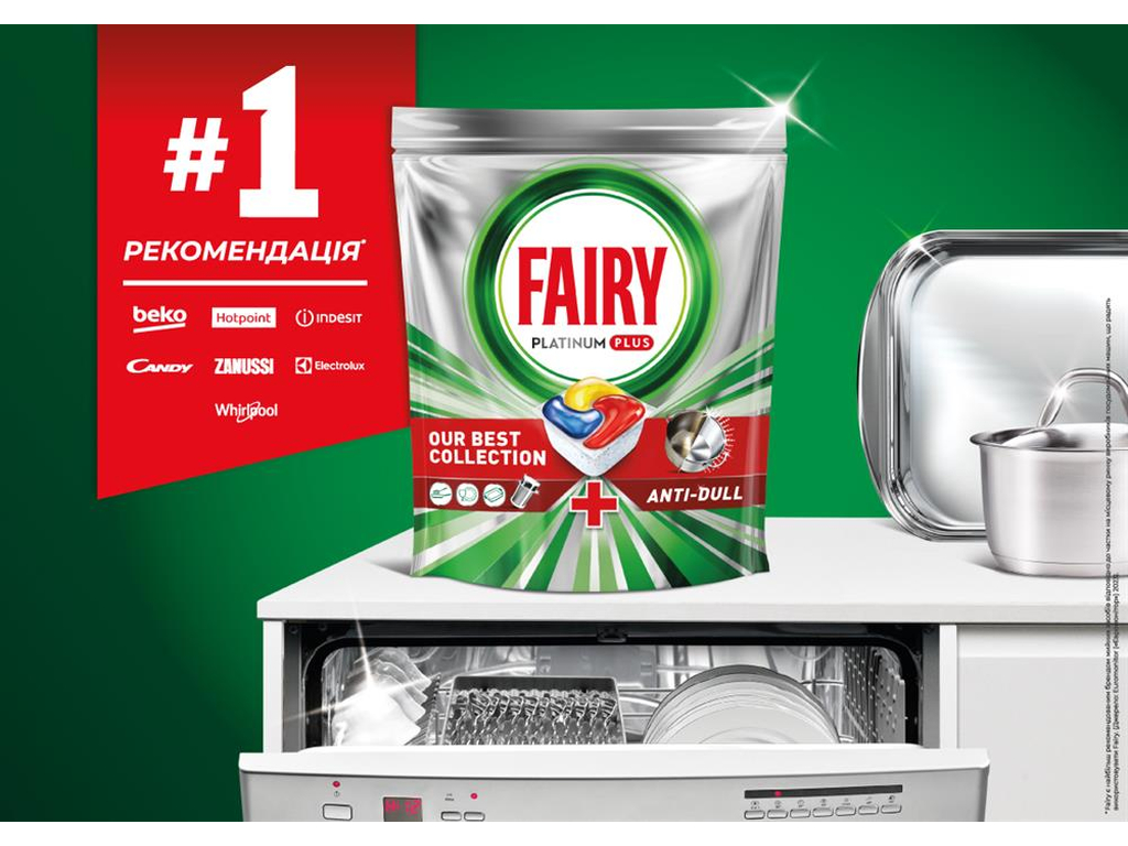 Капсули для посудомийних машин Fairy Platinum Plus All in One, 19шт