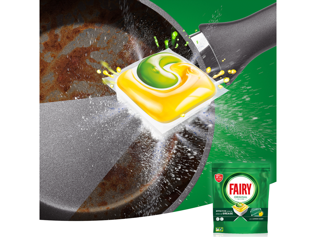 Капсулы для посудомоечных машин Fairy Original «Все в одном» с ароматом лимона, 56шт