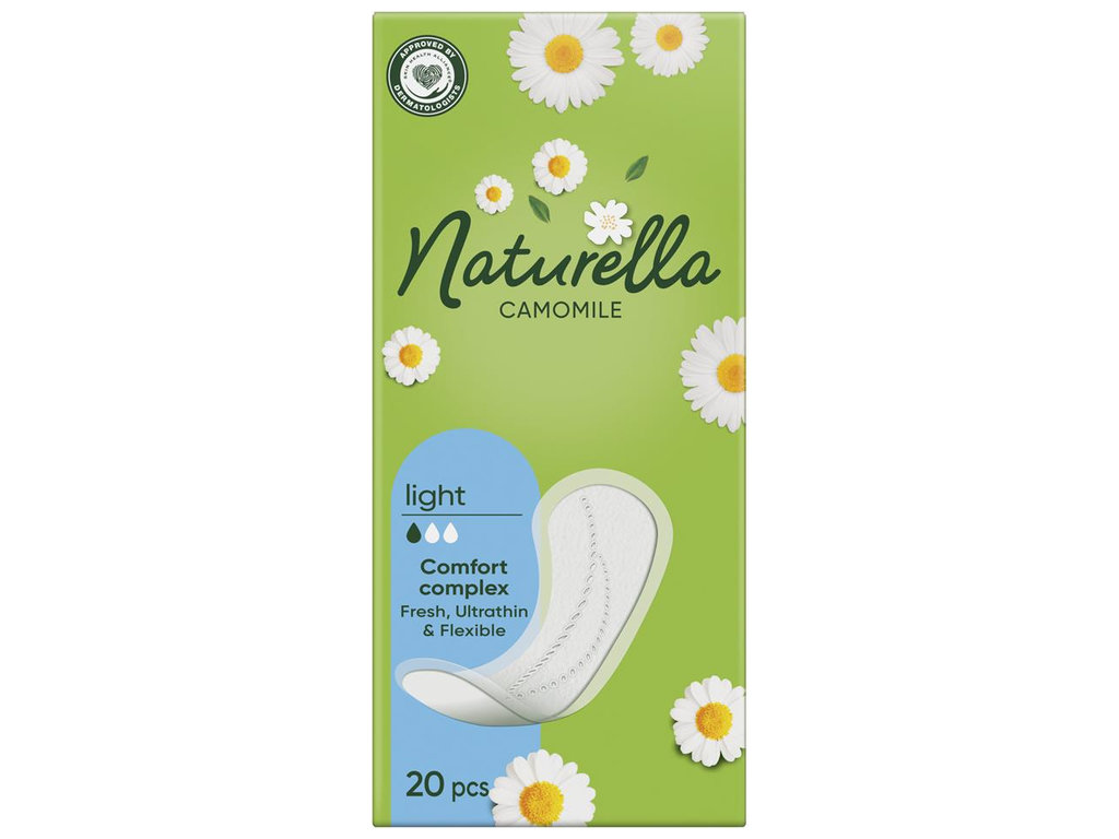 Прокладки ежедневные Naturella  Camomile Light, с ароматом, 2 капли, 20шт