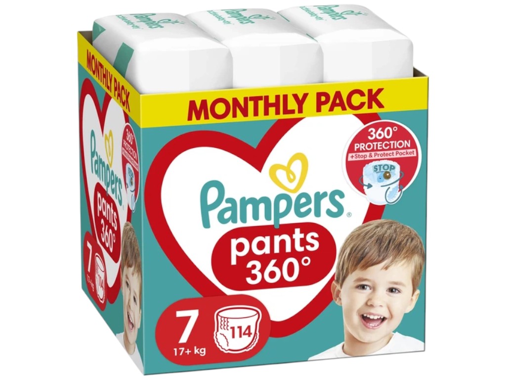 Подгузники-трусики Pampers Active Baby, одноразовые, супервпитывающие, размер 7, 17кг+, 114шт/уп
