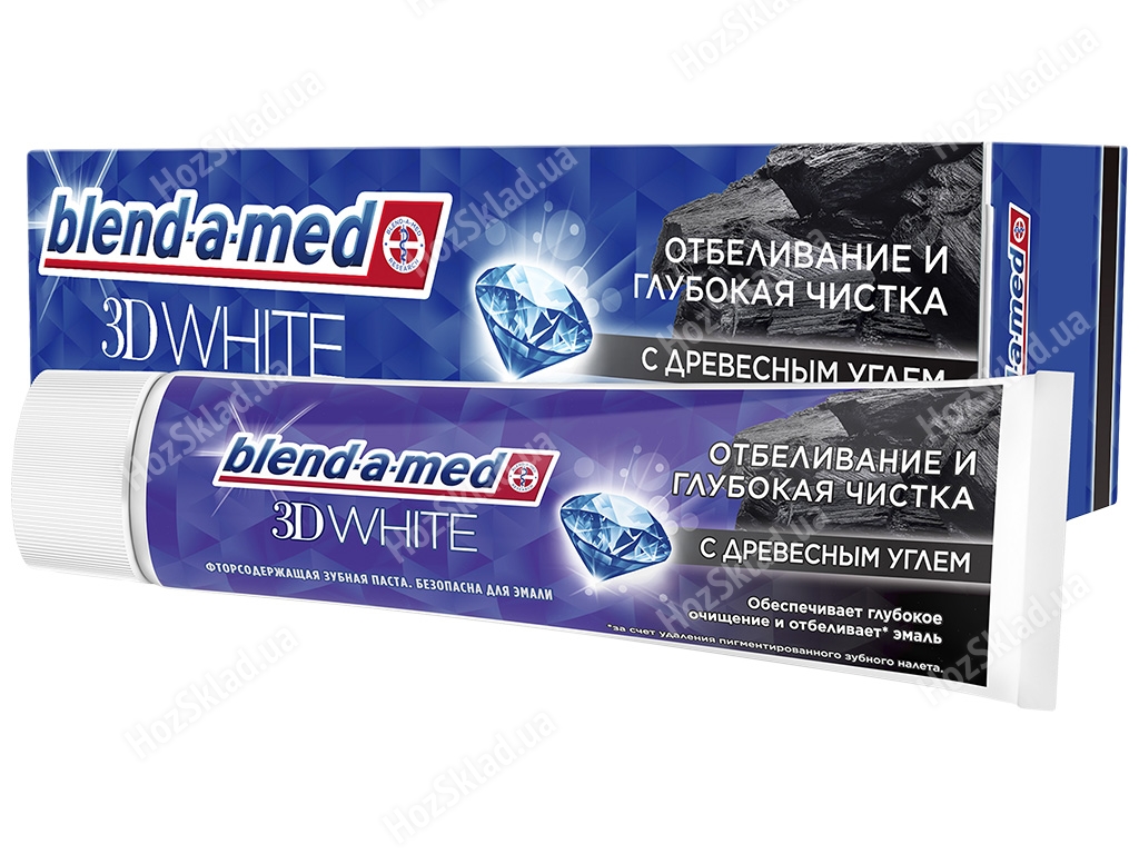 Зубна паста Blend-a-med 3D White Глибока чистка з деревним вугіллям 100мл