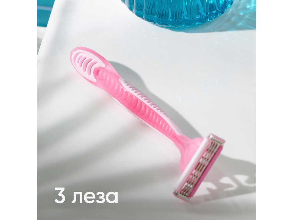 Станок для бритвы Gillette Simply Venus 3, одноразовый, с алоэ, 3 лезвия, пластик, цвет розовый, 4шт
