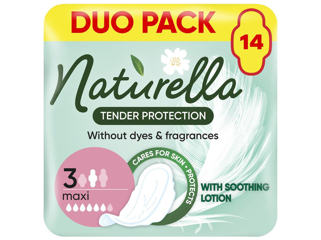 Прокладки гігієнічні Naturella Ultra White Duo Maxi, з крильцями, розмір 3, 6 крапель, 14шт