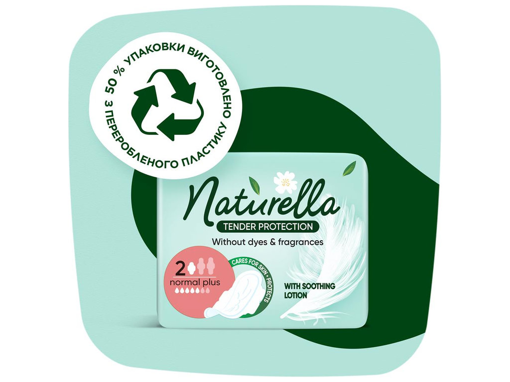 Прокладки гігієнічні Naturella, без аромату, з лосьйоном, 5 крапель, розмір 2, 16шт