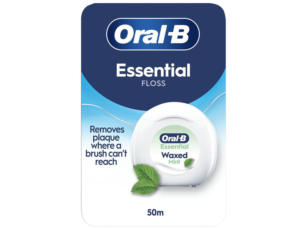Зубная нить Oral-B Essential Floss Waxed Mint, 50 м