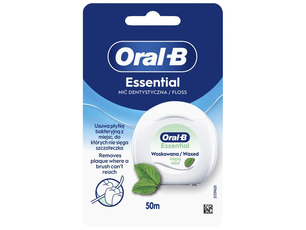 Зубная нить Oral-B Essential Floss Waxed Mint, 50 м