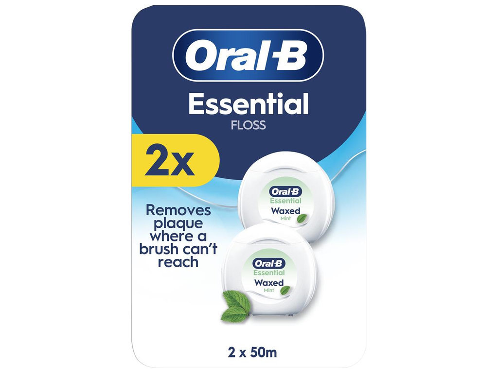 Зубная нить Oral-B Essential Floss Waxed Mint, 2шт x 50м