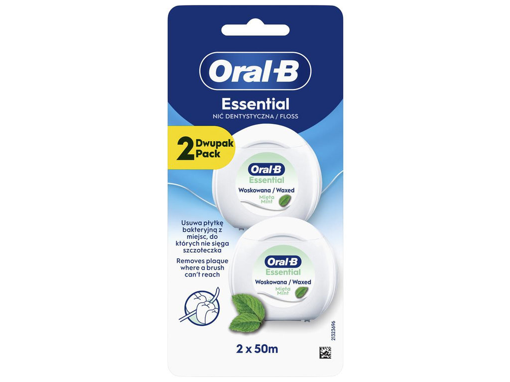 Зубная нить Oral-B Essential Floss Waxed Mint, 2шт x 50м