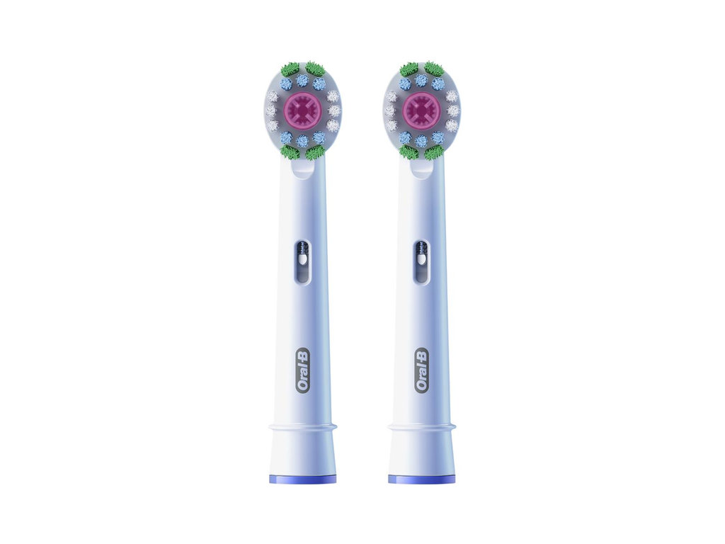Насадки для электрической зубной щетки Oral-B Pro 3D White, пластик, нейлон, цвет белый, 2шт