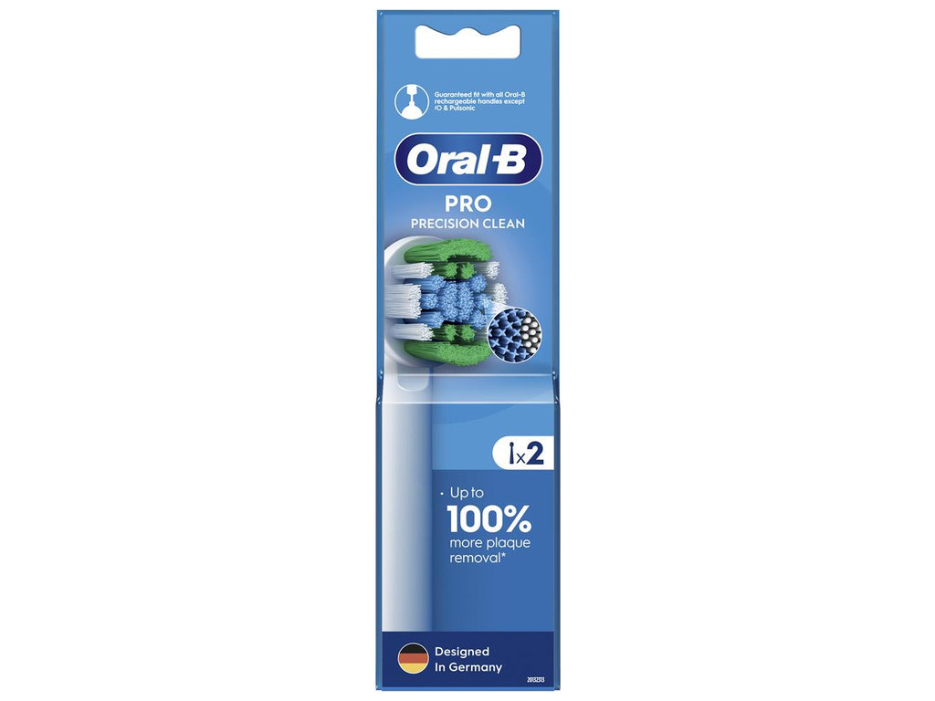 Насадки для электрической зубной щетки Oral-B Pro Precision Clean, пластик, нейлон, цвет белый, 2шт