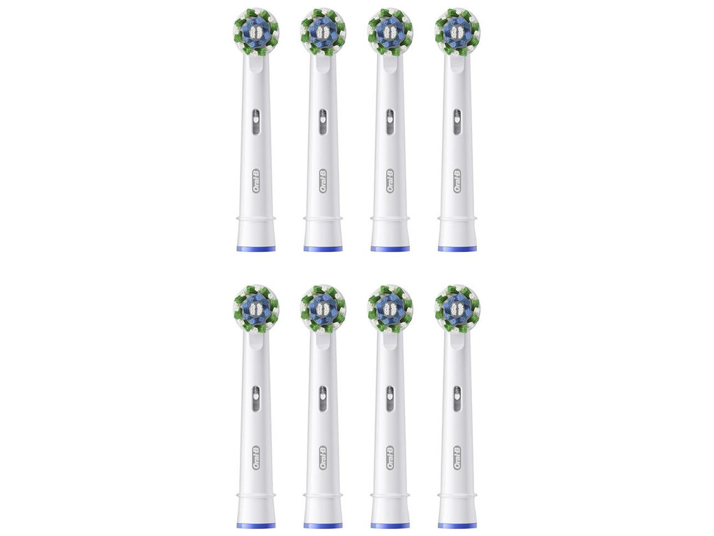 Насадки для електричної зубної щітки Oral-B Pro Cross Action, пластик, нейлон, колір білий, 8шт