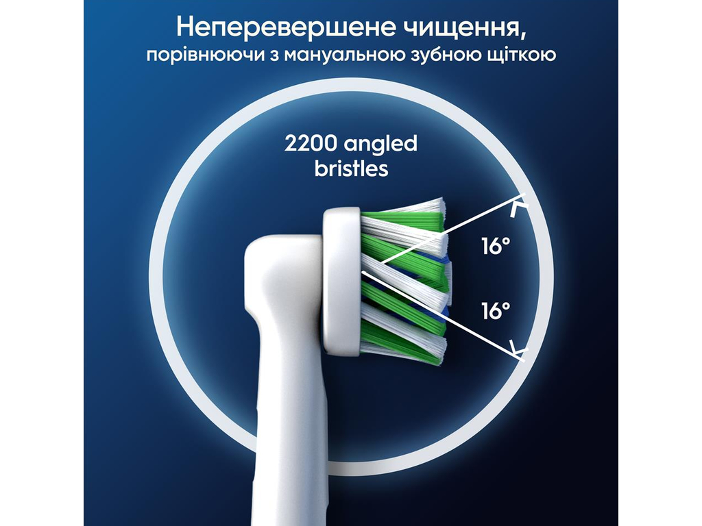 Насадки для электрической зубной щетки Oral-B Pro Cross Action, пластик, нейлон, цвет белый, 6шт
