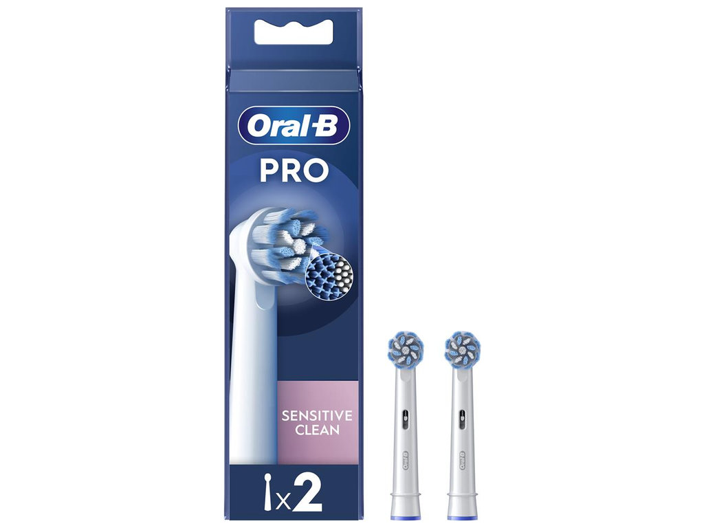 Насадки для електричної зубної щітки Oral-B Pro Sensitive Clean, пластик, нейлон, колір білий, 2шт