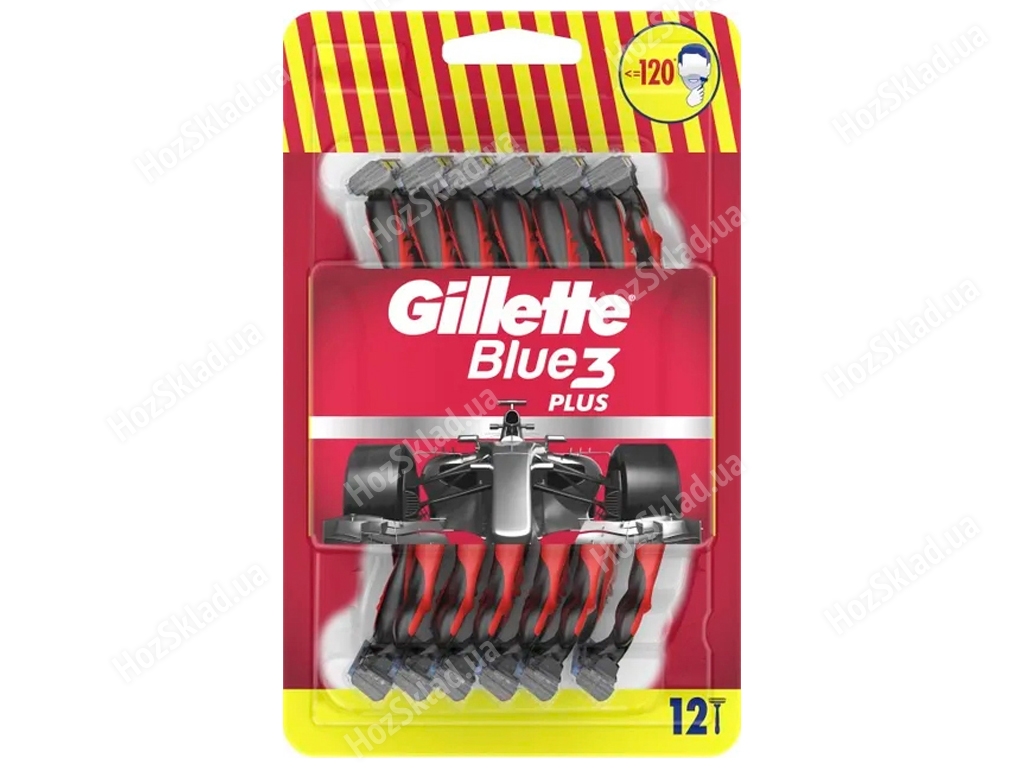 Одноразовые бритвы Gillette Blue 3 Plus, 12шт (цена за набор)