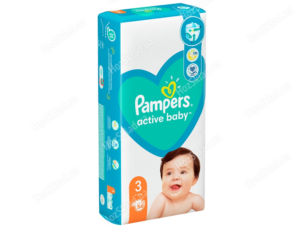 Подгузники Pampers Active Baby Midi, Размер 3 (6-10кг) 54шт