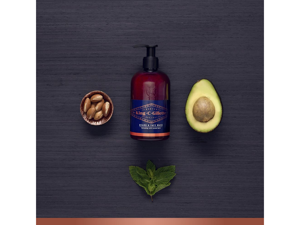 Шампунь Gillette King C., мужской, для бороды и лица, с кокосовой водой, 350мл