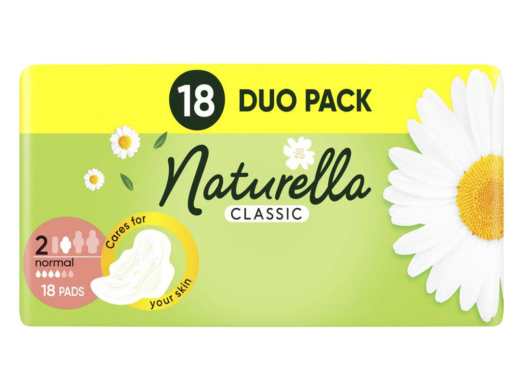 Прокладки гігієнічні Naturella Classic Normal, з ароматом, 4 краплі, розмір 2, 18шт