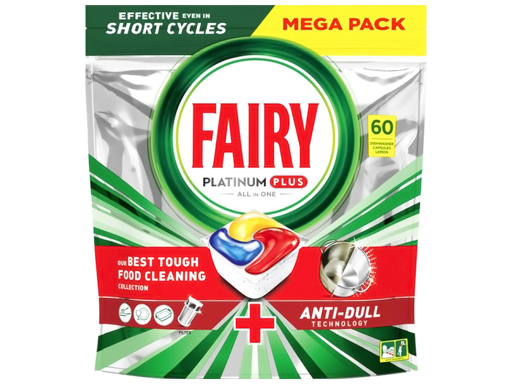 Таблетки для посудомийних машин Fairy Platinum Plus All in One Лимон, 60шт