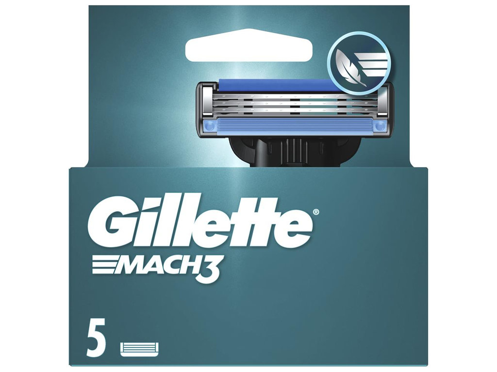 Картриджи сменные Gillette Mach3, сталь, 5шт