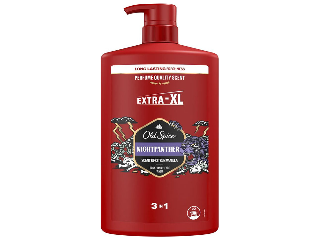Гель-шампунь 3 в 1 Old Spice Night Panther, екзотичний аромат, 1л