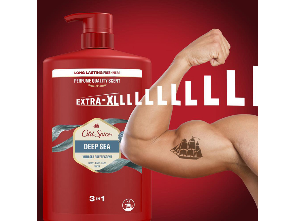 Гель для душа + шампунь 3-в-1 Old Spice Deep Sea с ароматом морского бриза, 1000мл