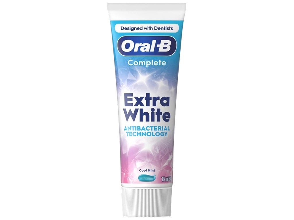 Зубна паста Oral-B Complete Extra White, антибактеріальна, відбілювання, 75 мл