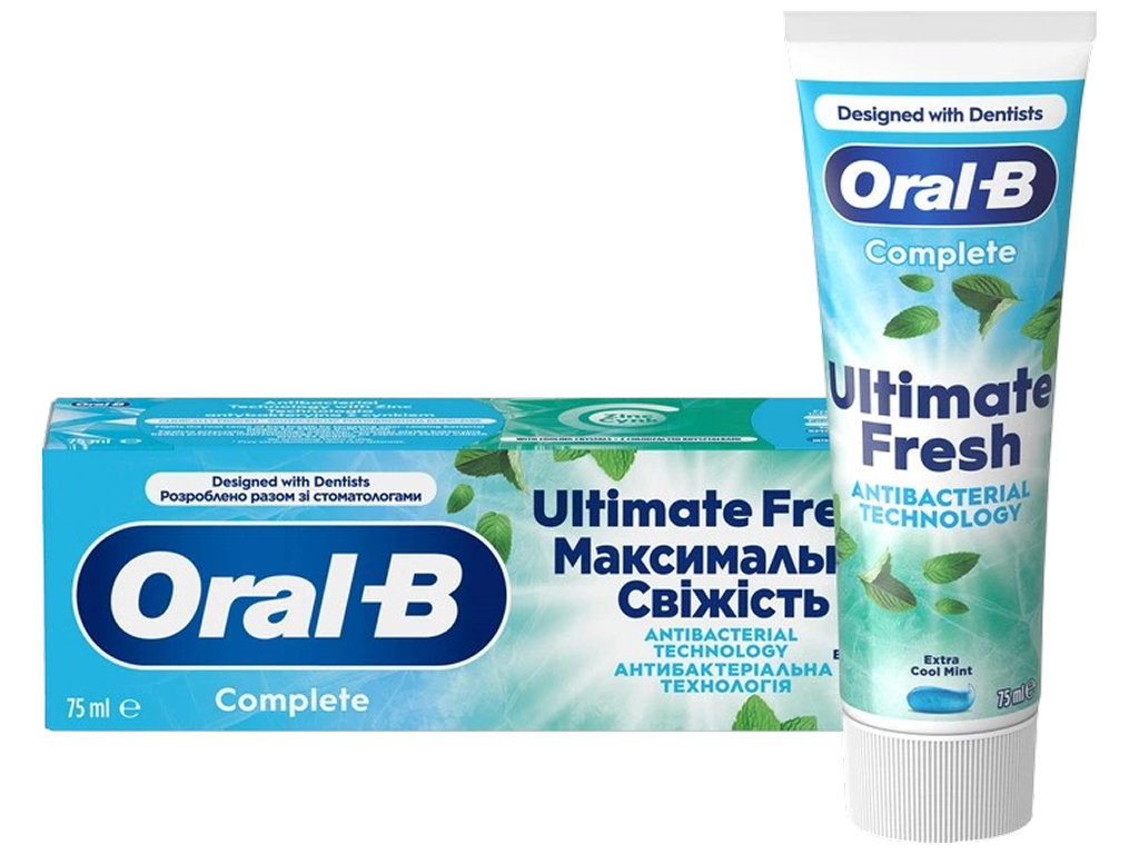 Зубна паста Oral-B Complete Ultimate Fresh, антибактеріальна, 75 мл