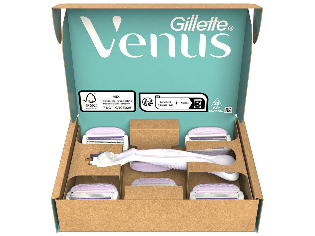 Станок для бритья Gillette Venus ComfortGlide Breeze, 6 сменных картриджей, цвет сиреневый