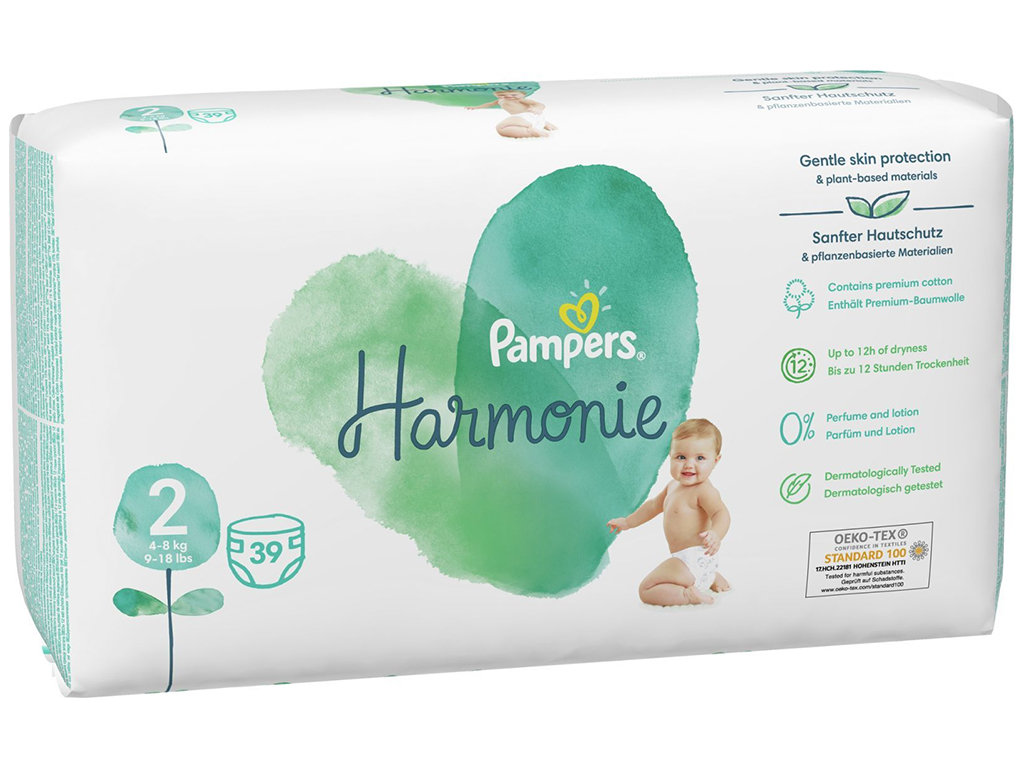 Подгузники одноразовые Pampers Harmonie, размер 2 Mini, 4–8 кг, 39шт