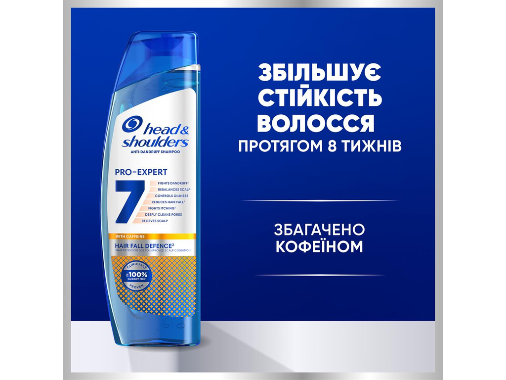 Шампунь Head & Shoulders Pro-Expert 7 Захист від випадіння волосся з кофеїном, 250мл