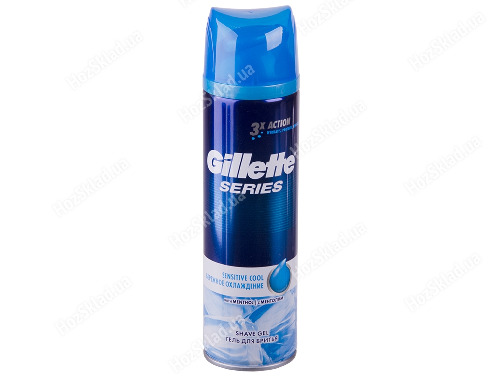 Гель для гоління Gillette Sensitive Cool Дбайливе охолодження з ментолом 200мл