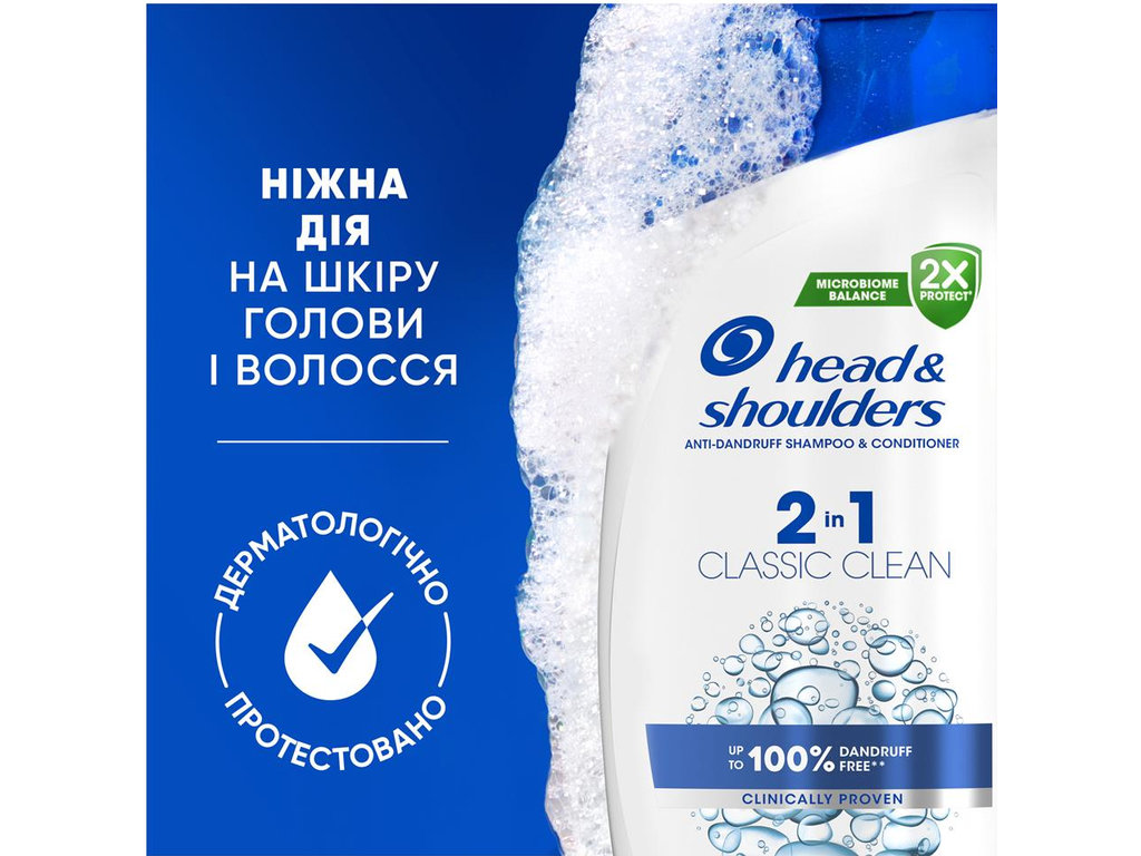 Шампунь Head & Shoulders та бальзам-ополіскувач проти лупи 2в1, основний догляд, 250 мл